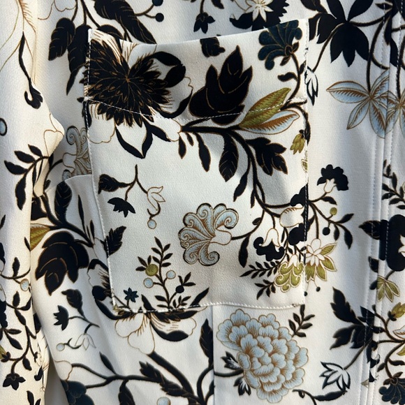 A.L.C. Monochrome Floral Dress with Gold Highlights - Picture 10 of 11